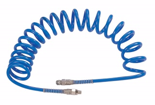 Шланг пневматический спиральный высокого давления 8х12 мм, 15 м, М1/4 полиуретановый